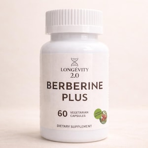 Berberine HCL 500mg  Capsules – High Strength Berberine HCL – Vegan & Lab Tested – Daily Wellness Supplement – Longévity 2.0
