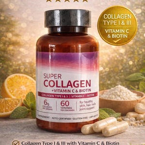 Super Collagen + Vitamin C & Biotin | 360 Tablets | Type 1 and  3 | Keto  and Gluten-Free | High Quality Wellness Supplement – 60 Day Supply