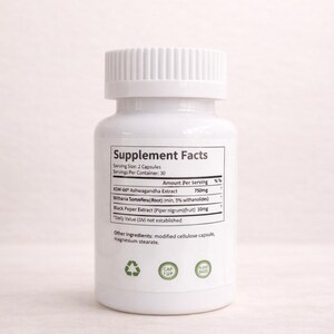 Cápsulas de Ashwagandha Extra Fuerte | Extracto de raíz de alta calidad | 60 cápsulas veganas | Probado en laboratorio | Suplemento Daily Balance imagen 2