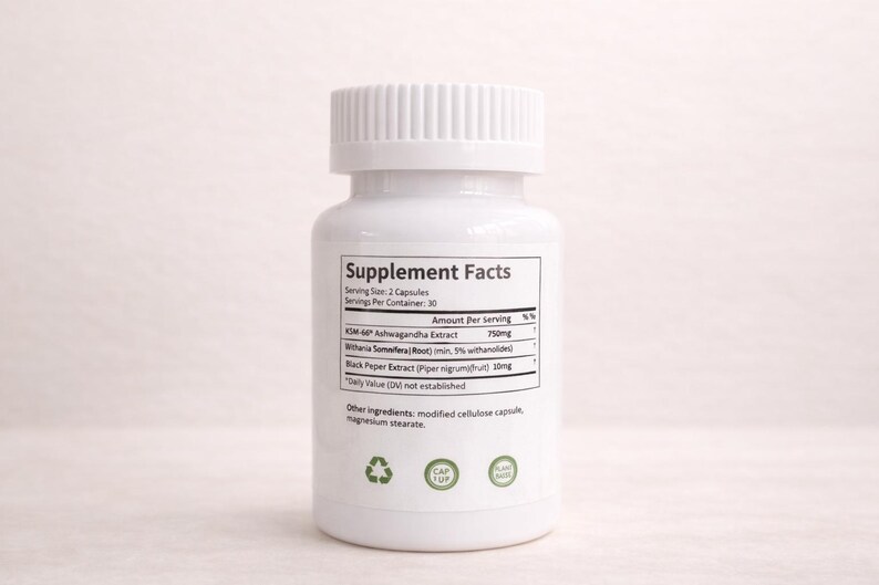 Cápsulas de Ashwagandha Extra Fuerte | Extracto de raíz de alta calidad | 60 cápsulas veganas | Probado en laboratorio | Suplemento Daily Balance imagen 2