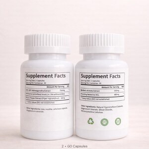 Ashwagandha Extra Strength + Berberine Plus Duo Pack | Vegan | Lab Tested | Longevity Supplement | 60 Caps Each | Energy & Balance image 2