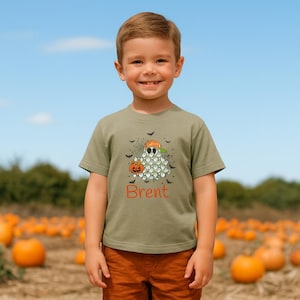 Camiseta personalizada de fantasma: camiseta de Halloween espeluznante para niños pequeños