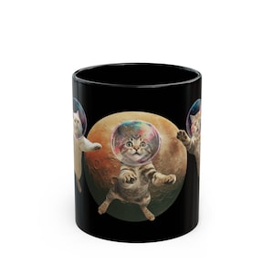 Cosmic Cat Mug - Whimsical Space Kitty Coffee Cup, Unique Gift for Cat Lovers, Trendy Kitchenware, Fun Home Decor, Astronaut Cat Mug