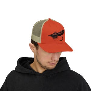 Fliegenfischen Hut, Trucker Hut, Angelhut, Geschenk für Männer, Angeln Köder, Angeln Geschenk, Hut, Herrenhut, Fliegenfischen Geschenk