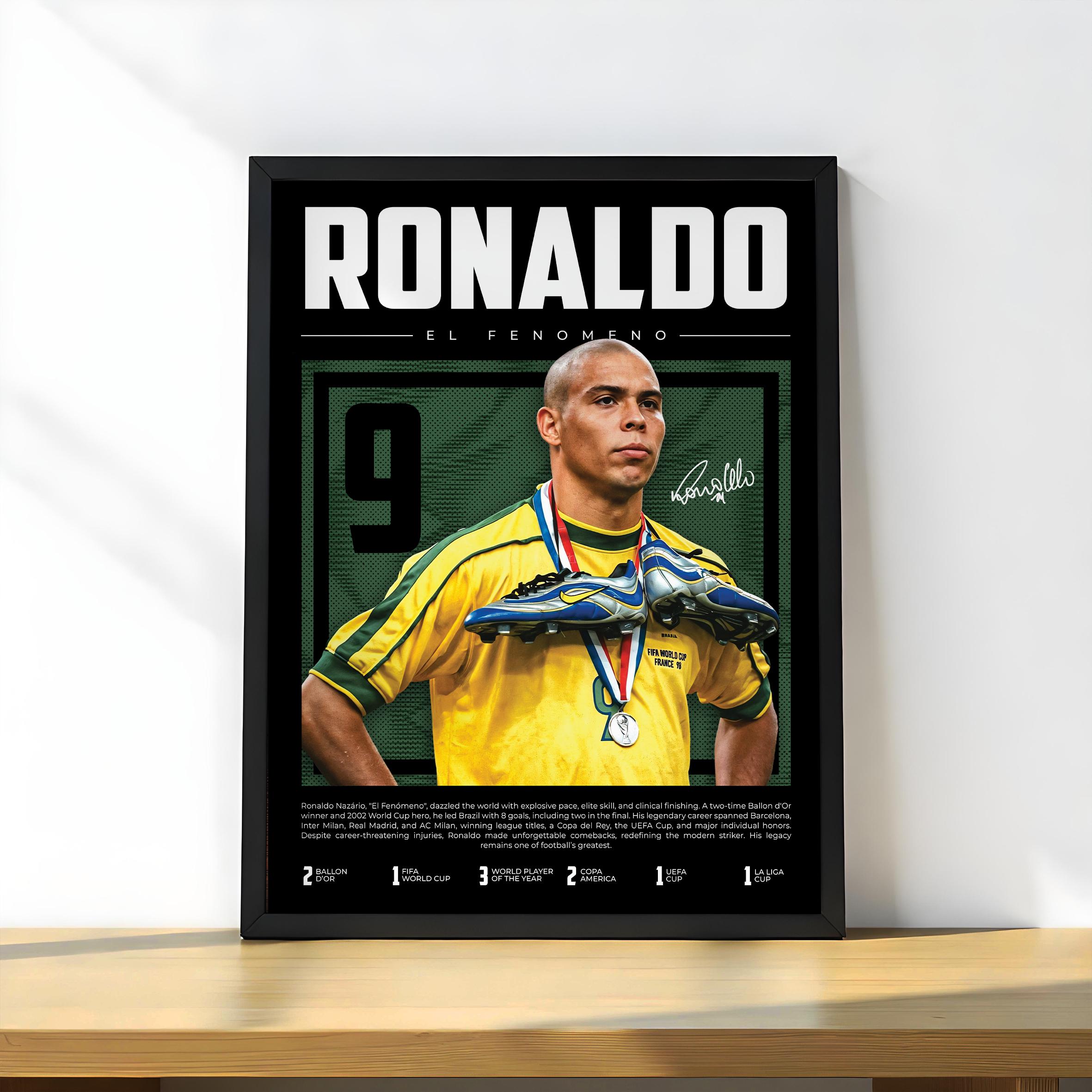 Ronaldo Nazário R9 Digital Poster | El Fenomeno Football Legend