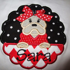 Bulldog Scallop Applique Shirt
