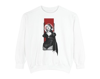 Vintage Pinup Vampire space girl Illustration Sweatshirt | Gothic Noir
