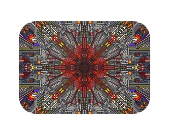 Geometric Kaleidoscope Bath Mat | Abstract Mandala Pattern