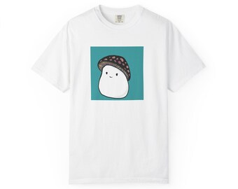 Cute Mushroom Bean Character T-Shirt | Kawaii Fungi Art