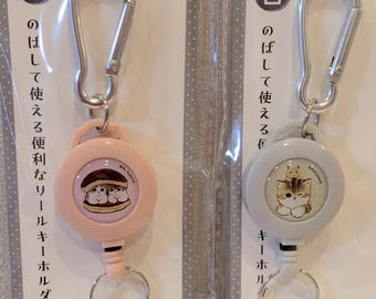 Mofusand Carabiner Retractable Reel Keychain
