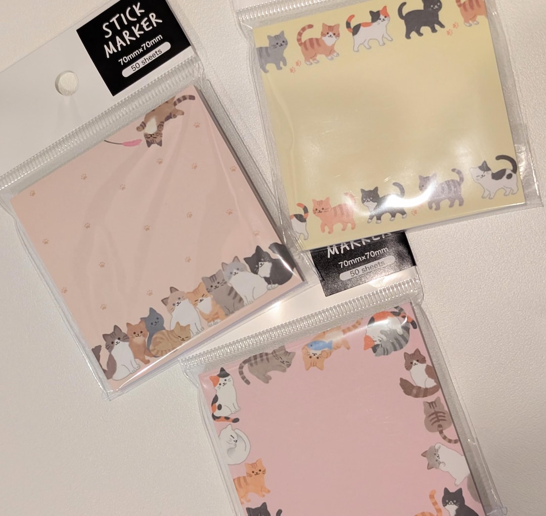 Cat Sticky Notes Made in Japan - Etsy