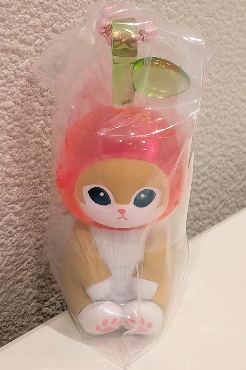 Mofusand Gashapon Figure | Cherry Cat Keychain | Gacha Toy C. Brown No Stripes