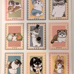 Mofusand Sticker Blätter, Kawaii Katzen Sticker Blätter