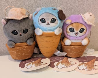 Mofusand Ice Cream Cat Plush | Bag Charm, Accessory