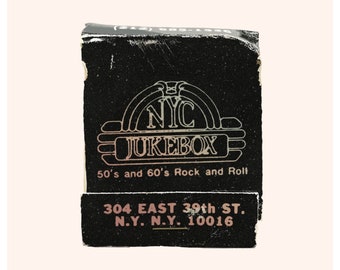 Matchbook Illustration Print - Instant Download - 80's New York City Restaurant - NYC Jukebox