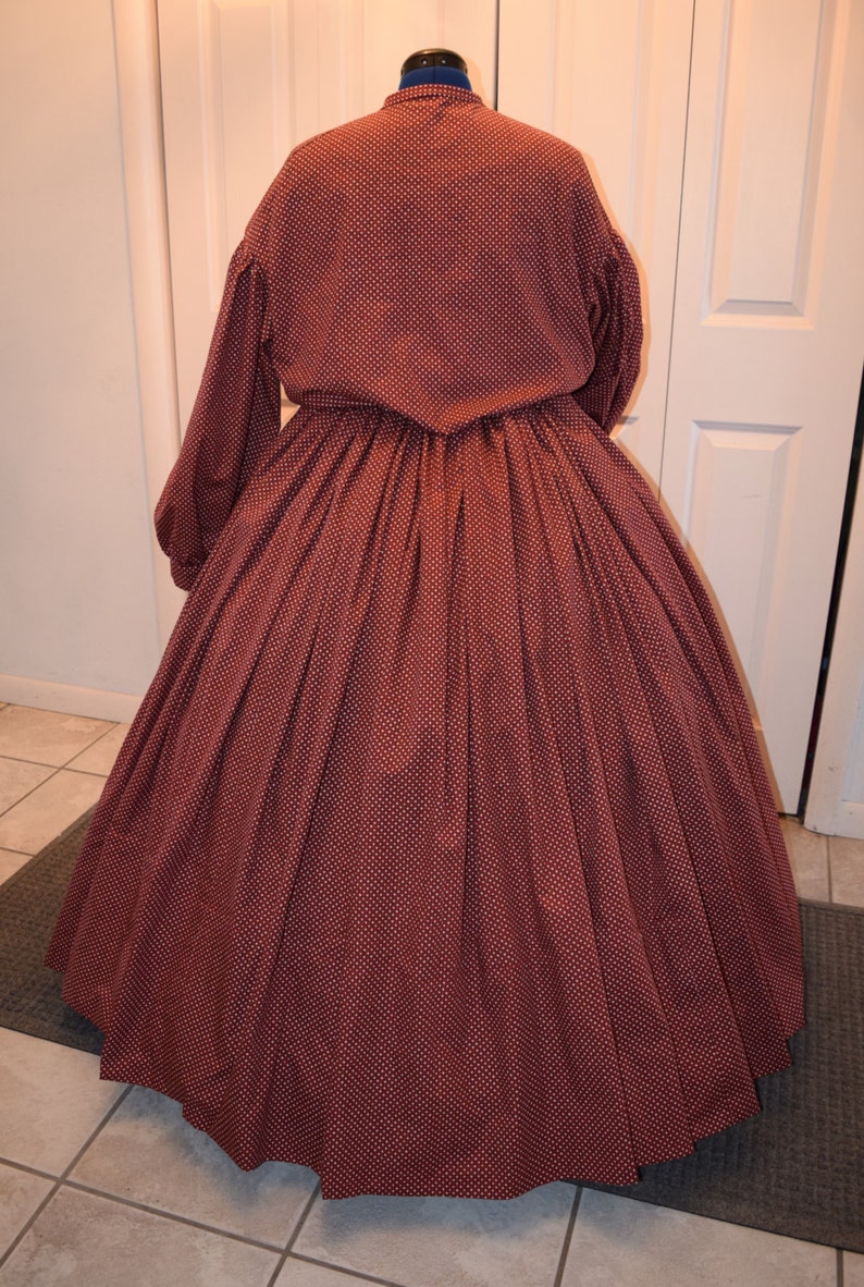 1860s Civil War Day Dress Gown Custom Made to Order Etsy