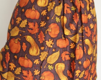 Pumpkin Print Apron Half Hostess aubergine, gold