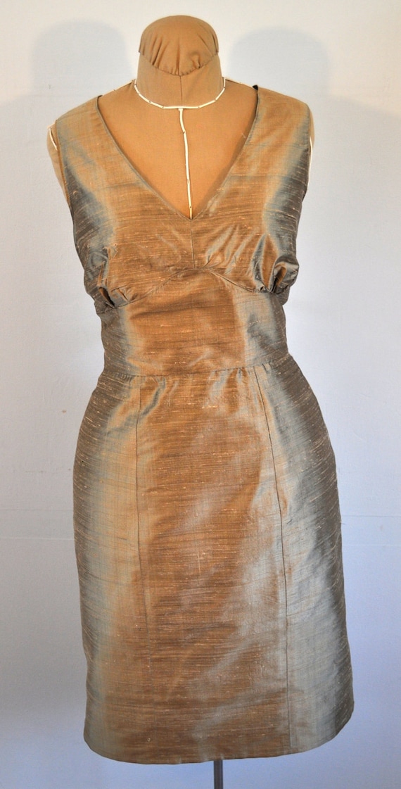 Items similar to Cocktail dress silk shantung dupioni sleeveless sheath