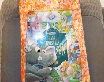 Peach floral print Car organizer car seat organizer toy organizer