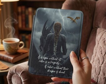 Funda para Kindle inspirada en Violet, Tairn y Andarna con correa / Funda para lector electrónico con diseño de dragón