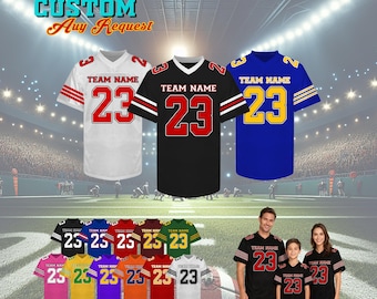 Custom Football Jersey Shirt For Adult Youth, Personalized Name Number Football Team Jersey Game Day Outfit, Custom Sports Fan Gift