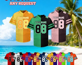 Camiseta de fútbol personalizada con nombre y número divididos, para dos equipos, uniforme dividido para adultos y niños.