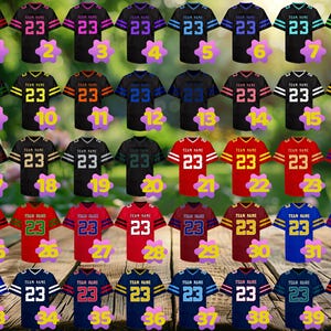 Camiseta de fútbol personalizada con nombre y número para hombres, mujeres y jóvenes, uniforme deportivo personalizado, regalos de Navidad. imagen 2