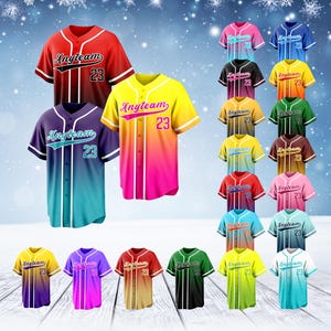 Custom Gradient Baseball Jersey, Personalized Team Shirts Couple Jersey Wedding Jerseys, Sports Uniform and Gifts For Aldult Youth Toddler