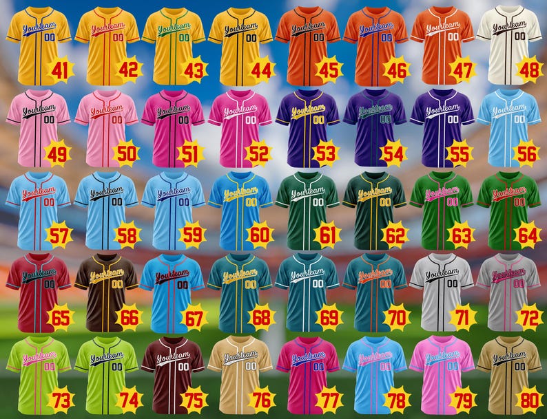 Personalized Name Number Logo Baseball Jersey, Design Your Own Jersey ...