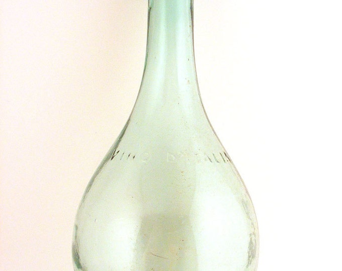 Vintage Round Bottom Wine Bottle Vino D Italia Green Glass Etsy