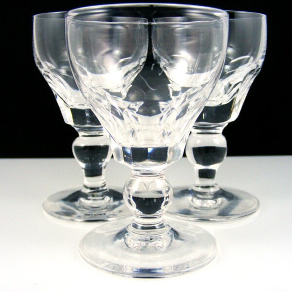 Crystal Cordials Stuart of England Aperitif Glasses Vintage Stemware Dorset Pattern Set of 3