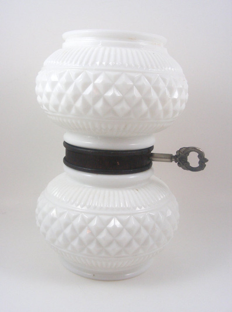 Vintage Milk Glass Lamp Body Replacement Part Double Globe Etsy