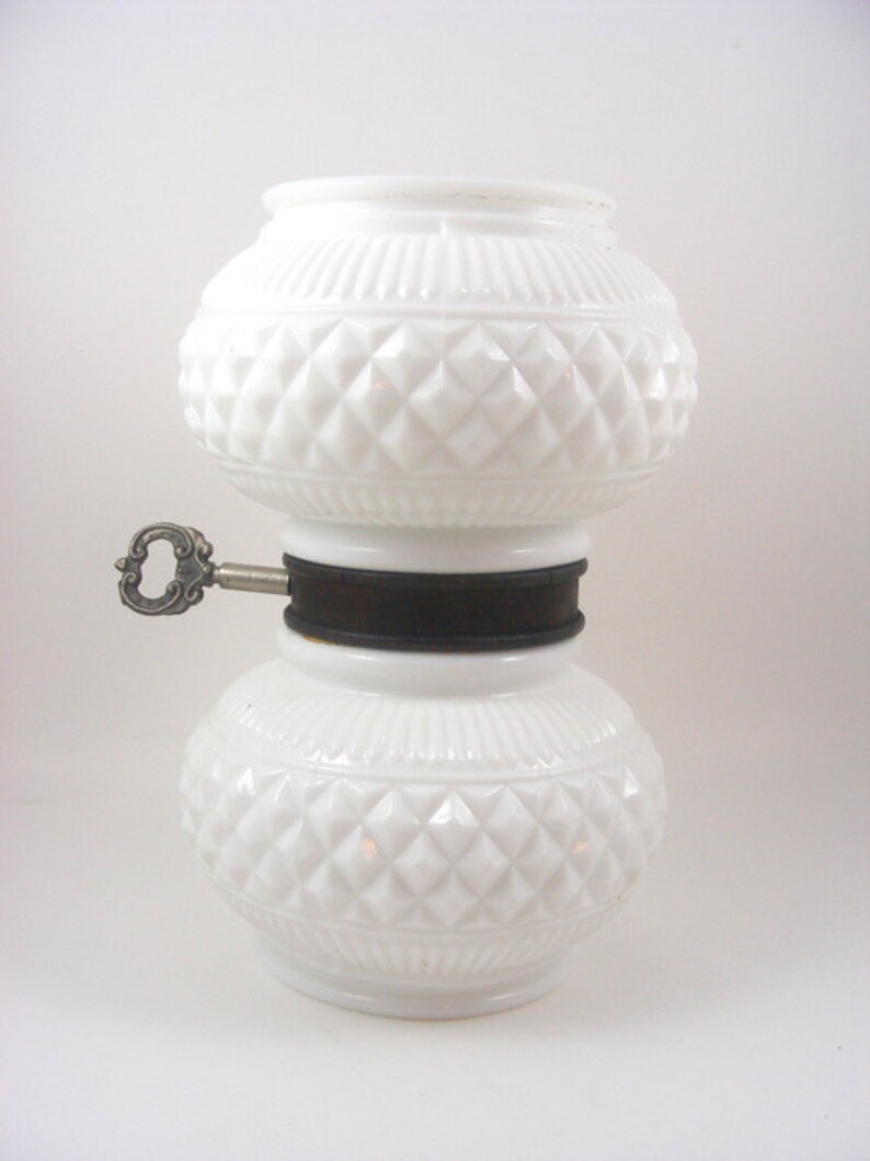 Vintage Milk Glass Lamp Body Replacement Part Double Globe Etsy