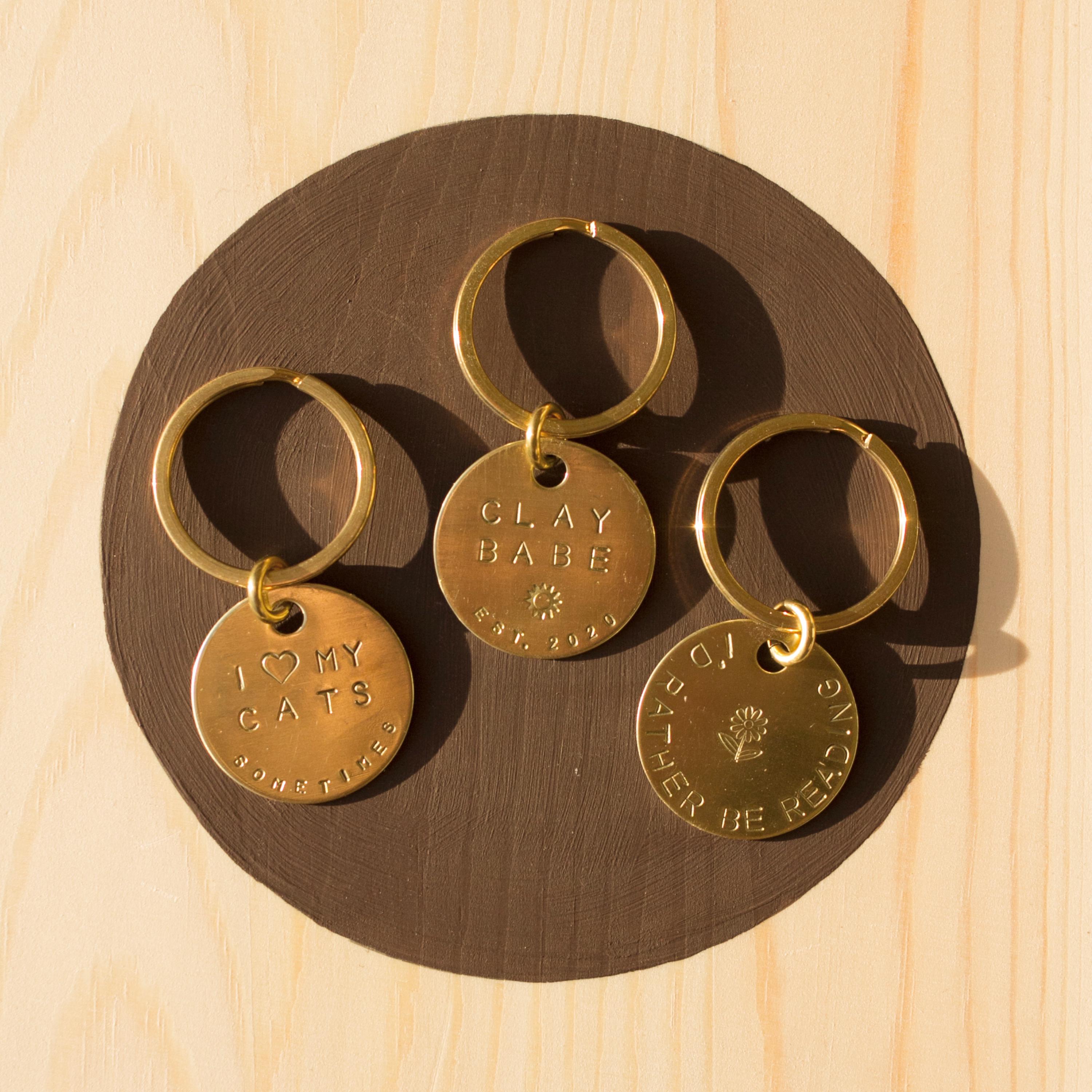 100% Custom Stamped Brass Keychain