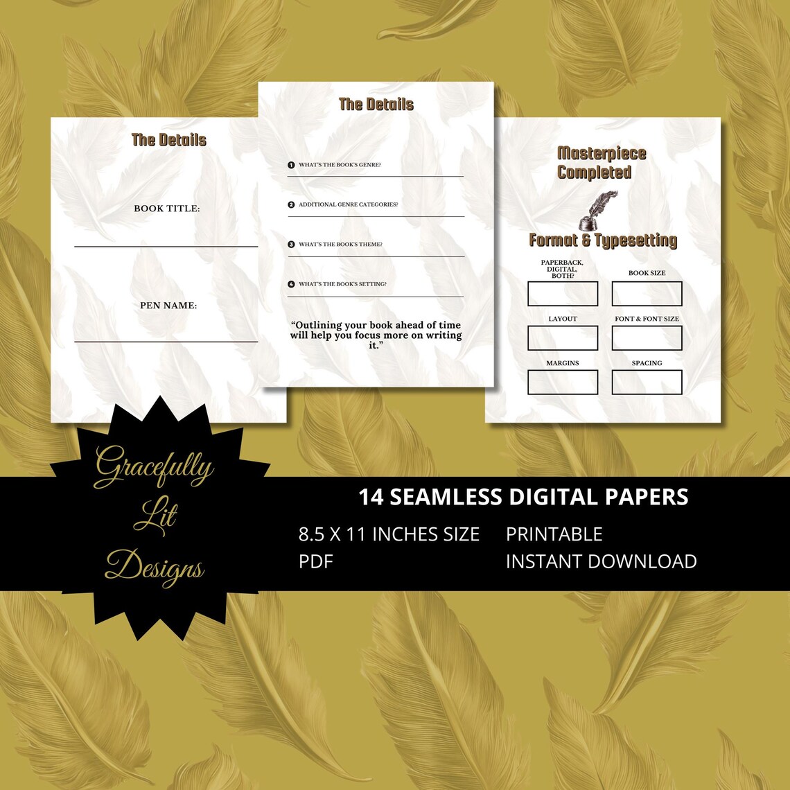 Fiction Book Outline Template Printable Book Writing (digital) Etsy