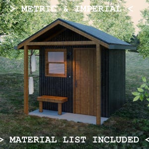 OUTDOOR SAUNA Plans & Material list bundle - 1-6 person