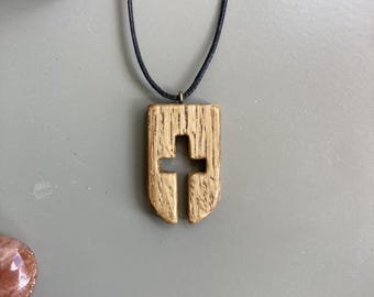 Wooden Cross Necklace | Handmade Christian Jewelry | Minimalist Faith Pendant | Natural Wood Gift for Him or Her | Unisex Religious