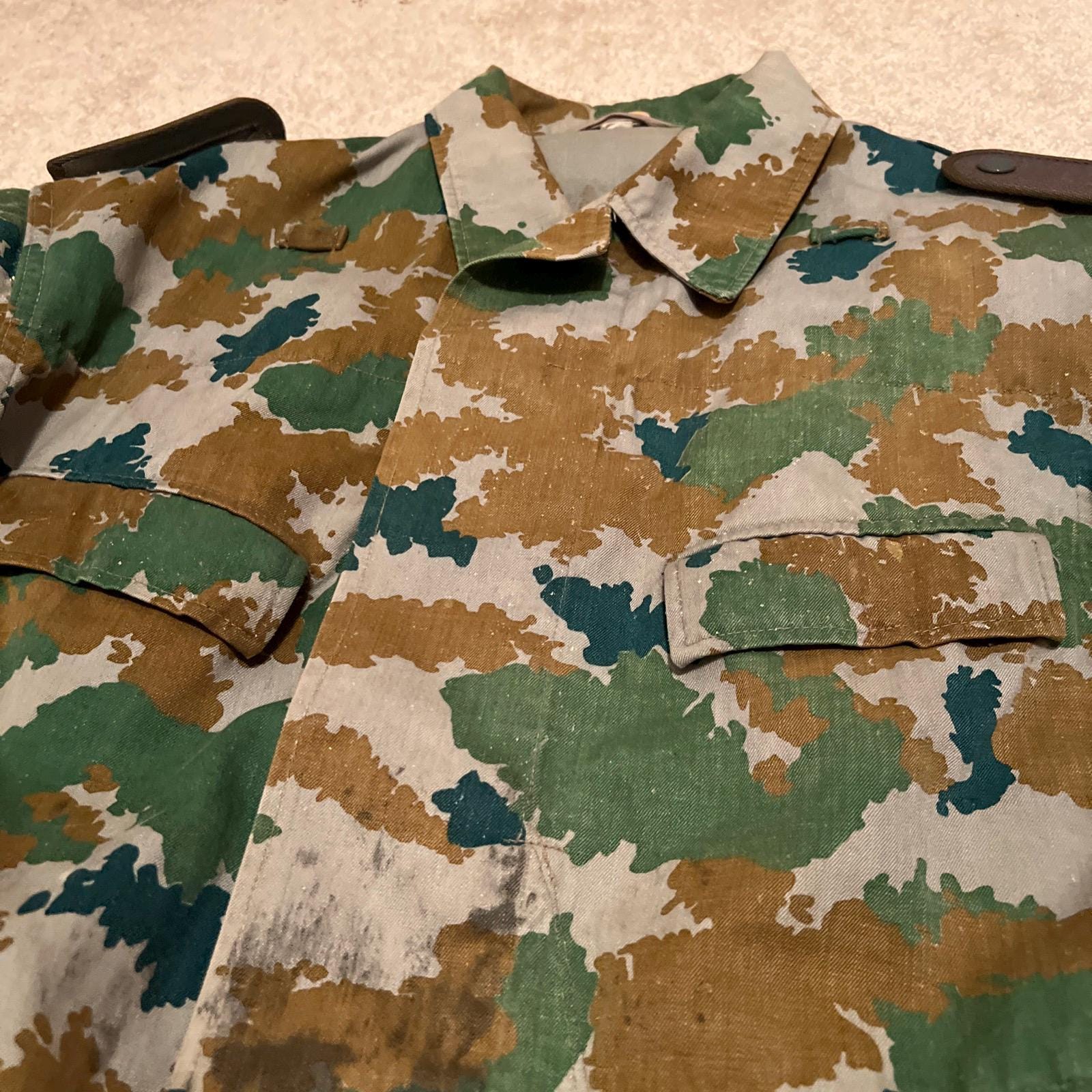 East German Blumentarn Camo Collar Tunic 1960s - Etsy