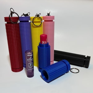 Pokey Spikey Chapstick Holder Fidget Clicker: Stress Relief Keychain