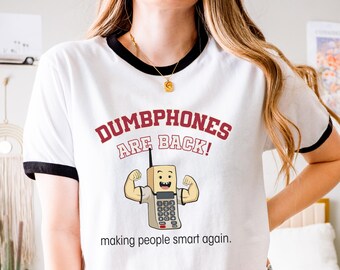 Dumbphones Are Back! Retro Ringer Tee, Digital Detox 80's Clothing