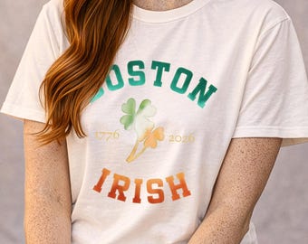 Boston Irish Shamrock T-Shirt | Amerika Unabhängigkeitstag 1776 Vaterländisches T-Stück