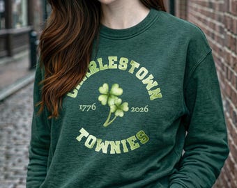 Charlestown Townie Vaterländischen Sweatshirt | Vintage Boston Juli Vierter Rundhalsausschnitt