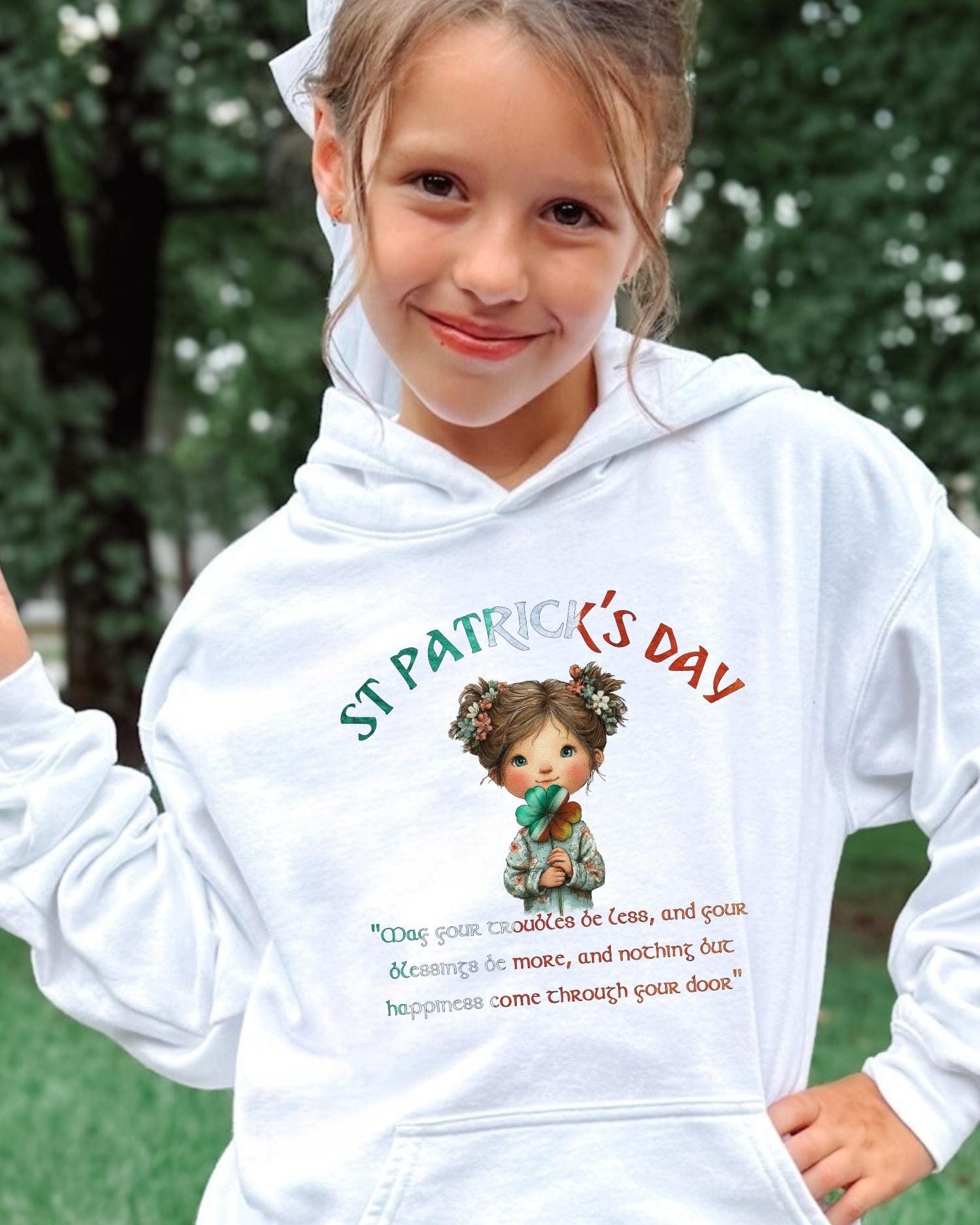 Youth Irish Blessing Hoodie St. Patrick's Girls Irish Pullover Sweatshirt