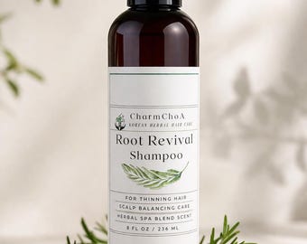 Root Revival Shampoo for Thinning Hair - Korean Botanical Scalp Care with Rosemary, Biotin & Niacinamide