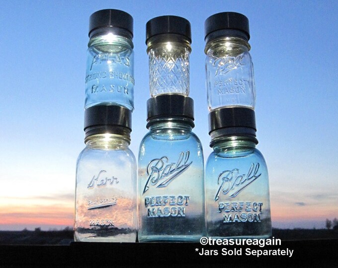 6 Canning Jar Solar Lids Mason Jar Solar Lights, Outdoor DIY Wedding