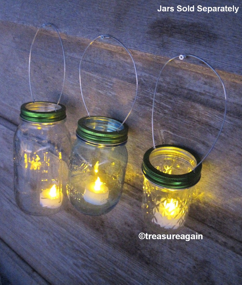 Mason Jar Lights Green Lids Diy Wedding Lanterns Image 0