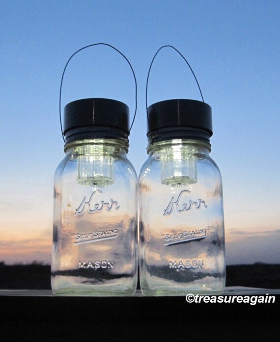 Solar Kerr Canning Jar Lights Vintage Garden Hanging Lanterns Etsy