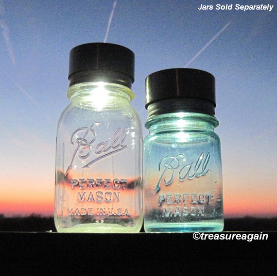 2 Mason Jar Solar Light Lids Garden Diy Lanterns No Image 0