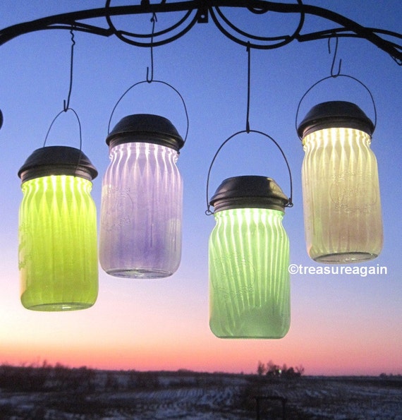 Frosted Jar Solar Lights Spring Garden Outdoor Lighting Choice Image 0