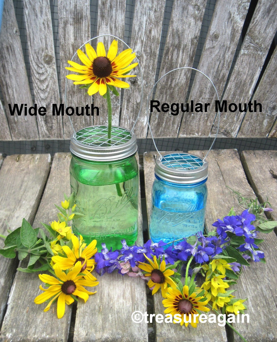 12 Wedding Mason Jar Vase Flower Lids for WIDE Mouth Ball Etsy